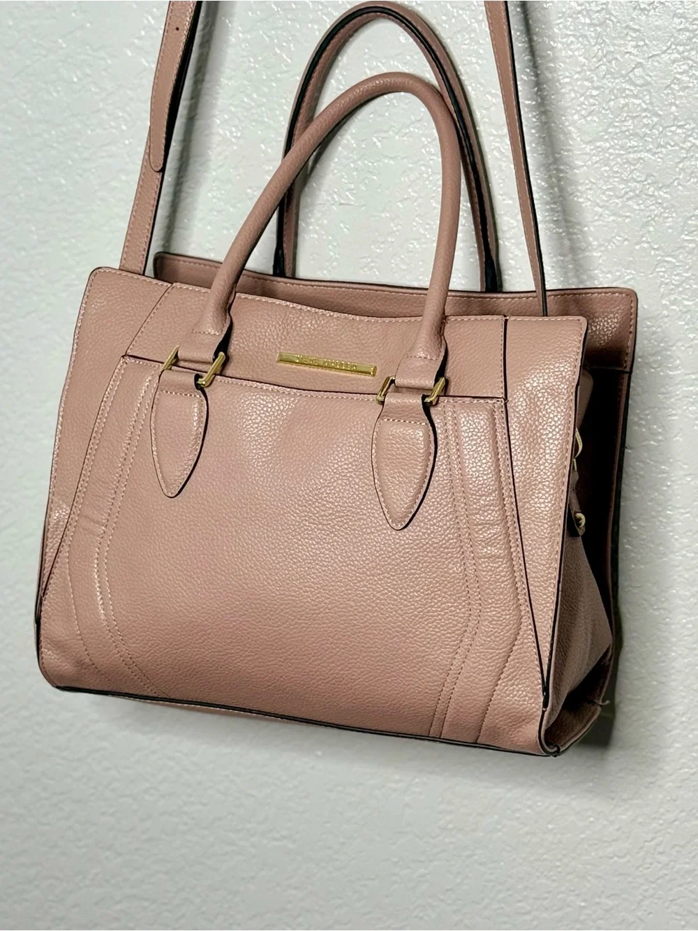 Steve Madden Blush Pink Structured Satchel with Removable Strap